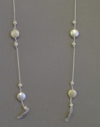 28 Bead Necklace Style Eyeglass Holder, White Shell Beads 28 Bead Necklace Style Eyeglass Holder, White Shell Beads