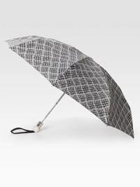 Banish rainy day blues with this sleek, stylish, lace print design.Automatic open and manual closeOpen diameter, about 37Folded length, about 10PolyesterImported Banish rainy day blues with this sleek, stylish, lace print design.Automatic open and manual closeOpen diameter, about 37Folded length, about 10PolyesterImported