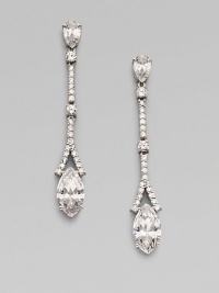 EXCLUSIVELY AT SAKS. A graceful strand of sparkle ends in a marquis-shaped cubic zirconia. Cubic zirconia and crystal Rhodium plated Drop, about 2¼ Post-and-hinge back Imported EXCLUSIVELY AT SAKS. A graceful strand of sparkle ends in a marquis-shaped cubic zirconia. Cubic zirconia and crystal Rhodium plated Drop, about 2¼ Post-and-hinge back Imported