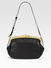 A modern and avant-garde brand with beautifully-crafted pieces such as this luxurious leather design in a feminine frame style accented with edgy studs.Adjustable shoulder strapTop clasp closureOutside pocketsInside pocketsFully lined11¾W X 8¾H X 3½DMade in Italy A modern and avant-garde brand with beautifully-crafted pieces such as this luxurious leather design in a feminine frame style accented with edgy studs.Adjustable shoulder strapTop clasp closureOutside pocketsInside pocketsFully lined11¾W X 8¾H X 3½DMade in Italy