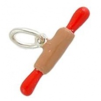Red Handle Rolling Pin Vintage Style 925 Sterling Silver and Enamel Traditional Charm or Pendant Red Handle Rolling Pin Vintage Style 925 Sterling Silver and Enamel Traditional Charm or Pendant