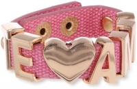 BCBGeneration Pink Canvas and Rose Gold Te Amo Affirmation Bracelet BCBGeneration Pink Canvas and Rose Gold Te Amo Affirmation Bracelet