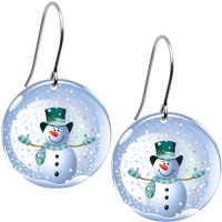 Snow Globe Snowman Earrings Snow Globe Snowman Earrings
