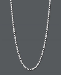 Put on the finishing touches. Necklace features a chic box link design crafted in 14k white gold. Approximate length: 30 inches.