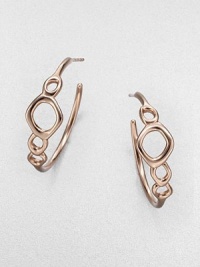 A sculptural design in sterling silver and 18k gold, finished in the warm glow of 18k rose goldplating. Sterling silver and 18k gold with 18k rose goldplatingLength, about .86Post backImported 