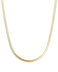 Indulge in an extra layer of luxury. Necklace features a flat herringbone chain crafted in 14k gold. Approximate length: 18 inches. Indulge in an extra layer of luxury. Necklace features a flat herringbone chain crafted in 14k gold. Approximate length: 18 inches.