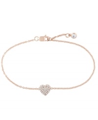 Warm your heart. This sweet mini charm bracelet from CRISLU flaunts a heart with faceted clear cubic zirconias (1/4 ct. t.w.). Crafted in 18K rose-gold over sterling silver. Nickel-free. Approximate length: 7 inches. Warm your heart. This sweet mini charm bracelet from CRISLU flaunts a heart with faceted clear cubic zirconias (1/4 ct. t.w.). Crafted in 18K rose-gold over sterling silver. Nickel-free. Approximate length: 7 inches.