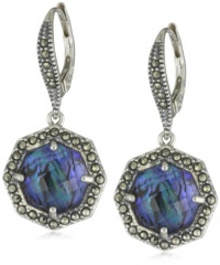 Judith Jack Blue Maldives Sterling Silver, Blue Abalone and Marcasite Drop Earrings Judith Jack Blue Maldives Sterling Silver, Blue Abalone and Marcasite Drop Earrings