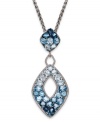 You can't beat these blues. EFFY Collection's beautiful mosaic pendant features shades of round and oval-cut blue topaz (11-5/8 ct. t.w.) set in sterling silver. Approximate length: 18 inches. Approximate drop: 2-3/4 inches.