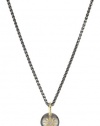 Mizuki Oxidized Silver Ball Necklace with 14k Diamond Starburst, 17