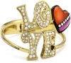 Betsey Johnson 60's Mod  Love' And Heart Hinged Bangle Bracelet