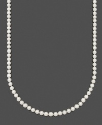 Timeless elegance in a polished pearl strand. Belle de Mer necklace features AA Akoya cultured pearls (6-1/2-7 mm) set in 14k gold. Approximate length: 18 inches.