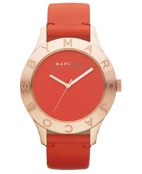 Let your style bloom with the bold color of this Marc by Marc Jacobs watch. Let your style bloom with the bold color of this Marc by Marc Jacobs watch.