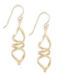 Simply chic. Giani Bernini's swirling drop earrings feature a DNA-inspired design in 24k gold over sterling silver. Approximate diameter: 1-1/4 inches. Simply chic. Giani Bernini's swirling drop earrings feature a DNA-inspired design in 24k gold over sterling silver. Approximate diameter: 1-1/4 inches.