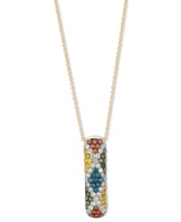 Preppie-chic has never looked so polished! Le Vian's stunning mixberry pendant feature a crisscross pattern of round-cut white diamonds (3/8 ct. t.w.), green diamonds (1/6 ct. t.w.), blue diamonds (1/8 ct. t.w.), and yellow diamonds (1/6 ct. t.w.). Set in 14k gold. Approximate length: 18 inches. Approximate drop: 1 inch. Preppie-chic has never looked so polished! Le Vian's stunning mixberry pendant feature a crisscross pattern of round-cut white diamonds (3/8 ct. t.w.), green diamonds (1/6 ct. t.w.), blue diamonds (1/8 ct. t.w.), and yellow diamonds (1/6 ct. t.w.). Set in 14k gold. Approximate length: 18 inches. Approximate drop: 1 inch.