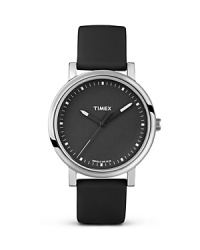 Timex's Modern Easy Reader makes a retro-cool impression, from the sleek leather strap to the blissfully uncomplicated brass silver case. It's casual with the guys and stylish at the water cooler. Timex's Modern Easy Reader makes a retro-cool impression, from the sleek leather strap to the blissfully uncomplicated brass silver case. It's casual with the guys and stylish at the water cooler.