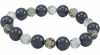 Classic Diamond Round Swarovski Elements Crystal Beads and Pearls Bracelet (Black and Gray)