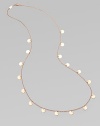 From the Ippolita Rosé Collection. A long, graceful chain sprinkled with delicate discs of 18k gold and sterling silver, richly finished with the subtle glow of 18k rose goldplating. An alloy of 18K gold and sterling silver plated with 18K rose gold Length, about 37 Lobster clasp Imported
