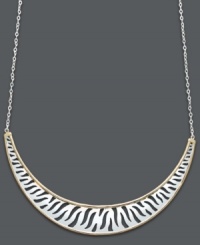 Perfect for prowling. Giani Bernini's zebra print cut-out necklace embraces some seriously fierce fashion. Crafted in sterling silver and 24k gold over sterling silver. Approximate length: 18 inches. Approximate drop: 3 inches. Perfect for prowling. Giani Bernini's zebra print cut-out necklace embraces some seriously fierce fashion. Crafted in sterling silver and 24k gold over sterling silver. Approximate length: 18 inches. Approximate drop: 3 inches.