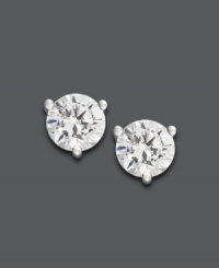 You can never have too much sparkle. These versatile stud earrings highlight certified, near colorless, round-cut diamonds (1-1/2 ct. t.w.) in a 14k white gold prong setting. Approximate diameter: 6 mm. You can never have too much sparkle. These versatile stud earrings highlight certified, near colorless, round-cut diamonds (1-1/2 ct. t.w.) in a 14k white gold prong setting. Approximate diameter: 6 mm.