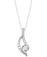 Set sail on shimmering seas. Sirena's stunning pendant necklace resembles the sail of a ship, while round-cut diamonds (1/4 ct. t.w.) reflect the light. Set in 14k white gold. Approximate length: 18 inches. Approximate drop: 3/4 inch. Set sail on shimmering seas. Sirena's stunning pendant necklace resembles the sail of a ship, while round-cut diamonds (1/4 ct. t.w.) reflect the light. Set in 14k white gold. Approximate length: 18 inches. Approximate drop: 3/4 inch.
