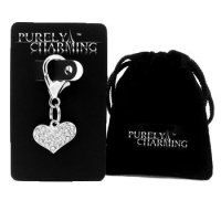 Purely Charming Charm / Pendant with Handset Swarovski Crystals - Puffed Heart, Classic Clear Purely Charming Charm / Pendant with Handset Swarovski Crystals - Puffed Heart, Classic Clear