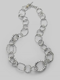 Gently hammered freeform links of sterling silver in an array of sizes and shapes give a classic chain a whole new look. Sterling silver Length, about 23 Toggle clasp Imported Gently hammered freeform links of sterling silver in an array of sizes and shapes give a classic chain a whole new look. Sterling silver Length, about 23 Toggle clasp Imported