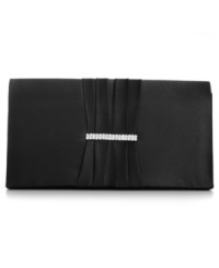 An elegant evening out deserves an exquisite accessory, and this satin finish design from Style&co. is the perfect choice. Slim and graciously adorned with subtle rhinestone detailing, it discretely stows phone, ID and lipstick with ease. An elegant evening out deserves an exquisite accessory, and this satin finish design from Style&co. is the perfect choice. Slim and graciously adorned with subtle rhinestone detailing, it discretely stows phone, ID and lipstick with ease.