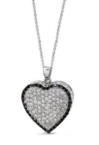 Effy Jewlery 14K Gold Black & White Diamond Heart Pendant, 1.06 TCW Effy Jewlery 14K Gold Black & White Diamond Heart Pendant, 1.06 TCW