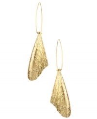 Set the style bar sky high. RACHEL Rachel Roy's pretty dragonfly wing earrings feature an intricate textured surface and gold tone mixed metal setting. Approximate drop: 4 inches. Set the style bar sky high. RACHEL Rachel Roy's pretty dragonfly wing earrings feature an intricate textured surface and gold tone mixed metal setting. Approximate drop: 4 inches.