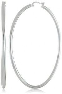 Sterling Silver Polished Tube Hoop Earrings (2.0 Diameter)