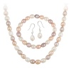 Sterling Silver Freshwater Cultured Multi-Color Pearl Necklace, Bracelet Earring Jewelry Set