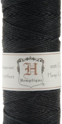 Hemptique Hemp Cord Spool, 20-Pound, Black Hemptique Hemp Cord Spool, 20-Pound, Black