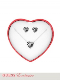 GUESS Animal-Print Necklace and Earrings Boxed, SILVER GUESS Animal-Print Necklace and Earrings Boxed, SILVER