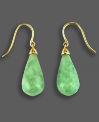 Make others green with envy. These simple yet stylish teardrop-shaped jade (20 x 10 mm) earrings are set in 14k gold, from Effy Collection. Approximate drop: 1-3/4 inches.