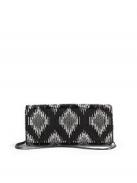 THE LOOKRemovable chainIntricate beadwork creates an ikat-inspired diamond patternMagnetic flap closureOne inside open pocketInside logo detailTHE MEASUREMENTChain, 8 drop8W X 4H X 1½DTHE MATERIALBeaded fabricSatin liningORIGINImported THE LOOKRemovable chainIntricate beadwork creates an ikat-inspired diamond patternMagnetic flap closureOne inside open pocketInside logo detailTHE MEASUREMENTChain, 8 drop8W X 4H X 1½DTHE MATERIALBeaded fabricSatin liningORIGINImported