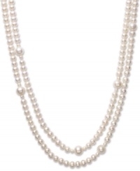 Endless elegance. 72 inches of cultured freshwater pearls (4-10 mm) is enough to turn any ensemble into an masterpiece.