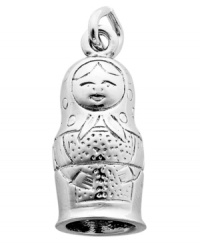 Fashionable folk art. Rembrandt's adorably intricate Matryoshka Doll charm is crafted from sterling silver and will make the perfect addition to your favorite charm bracelet or necklace. Approximate drop: 1 inch. Fashionable folk art. Rembrandt's adorably intricate Matryoshka Doll charm is crafted from sterling silver and will make the perfect addition to your favorite charm bracelet or necklace. Approximate drop: 1 inch.