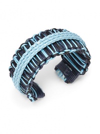 THE LOOKWoven designFaux leather braided detailDyed rope settingTHE MEASUREMENTWidth, about 1.25ORIGINMade in USA THE LOOKWoven designFaux leather braided detailDyed rope settingTHE MEASUREMENTWidth, about 1.25ORIGINMade in USA