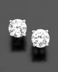 Beautiful round-cut cubic zirconia (1 ct. t.w.) is the perfect accent to any outfit. Earrings set in sterling silver and finished in platinum, by CRISLU. Beautiful round-cut cubic zirconia (1 ct. t.w.) is the perfect accent to any outfit. Earrings set in sterling silver and finished in platinum, by CRISLU.