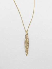 From the Miss Havisham Collection. A long tapered pendant, pointed like a spear, is dappled with dazzling Swarovski crystals and hangs from a delicate chain.CrystalGoldtoneLength, about 16 plus 3 extenderLobster claspMade in USA From the Miss Havisham Collection. A long tapered pendant, pointed like a spear, is dappled with dazzling Swarovski crystals and hangs from a delicate chain.CrystalGoldtoneLength, about 16 plus 3 extenderLobster claspMade in USA