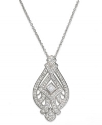 Glistening and glamorous. Eliot Danori's Grandeur teardrop pendant necklace is crafted from rhodium-plated brass with glass crystal and cubic zirconia (1/4 ct. t.w.) adding luster. Approximate length: 16 inches + 2-inch extender. Approximate drop: 1-1/4 inches. Glistening and glamorous. Eliot Danori's Grandeur teardrop pendant necklace is crafted from rhodium-plated brass with glass crystal and cubic zirconia (1/4 ct. t.w.) adding luster. Approximate length: 16 inches + 2-inch extender. Approximate drop: 1-1/4 inches.