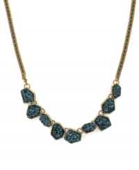 Rock solid. Chunky green drusy chips adorn this head-turning necklace from BCBGeneration. Setting and multi-chain design crafted in gold tone mixed metal. Approximate length: 18 inches. Rock solid. Chunky green drusy chips adorn this head-turning necklace from BCBGeneration. Setting and multi-chain design crafted in gold tone mixed metal. Approximate length: 18 inches.