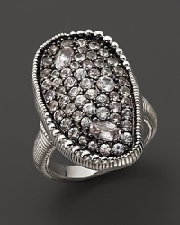 Gleaming white sapphires set in black rhodium in organically shaped sterling silver. By Judith Ripka. Gleaming white sapphires set in black rhodium in organically shaped sterling silver. By Judith Ripka.