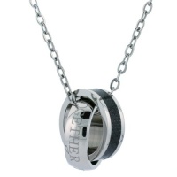 Interlocking Rings Love Forever Pendant Necklace Stainless Black 22 Bucasi Interlocking Rings Love Forever Pendant Necklace Stainless Black 22 Bucasi