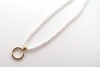 Giorgio Fedon White Pearls with Gold Loop Eyeglass Necklace