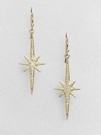 Dazzling diamonds and radiant 14k gold come together in this stunning starburst design. Diamonds, .2 tcw14k goldDrop, about 2Hook backMade in USA Dazzling diamonds and radiant 14k gold come together in this stunning starburst design. Diamonds, .2 tcw14k goldDrop, about 2Hook backMade in USA