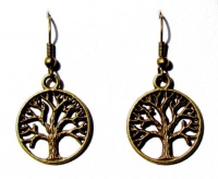 Tree of Life Dangle Earrings in Antiqued Bronze on French Wires, .8 Tree of Life Dangle Earrings in Antiqued Bronze on French Wires, .8