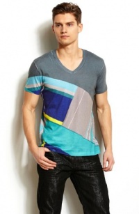 Armani Exchange Pieced Color V-Neck Tee Armani Exchange Pieced Color V-Neck Tee
