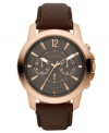 Never leave home without the timeless style and precision of this Grant collection chronograph timepiece from Fossil.